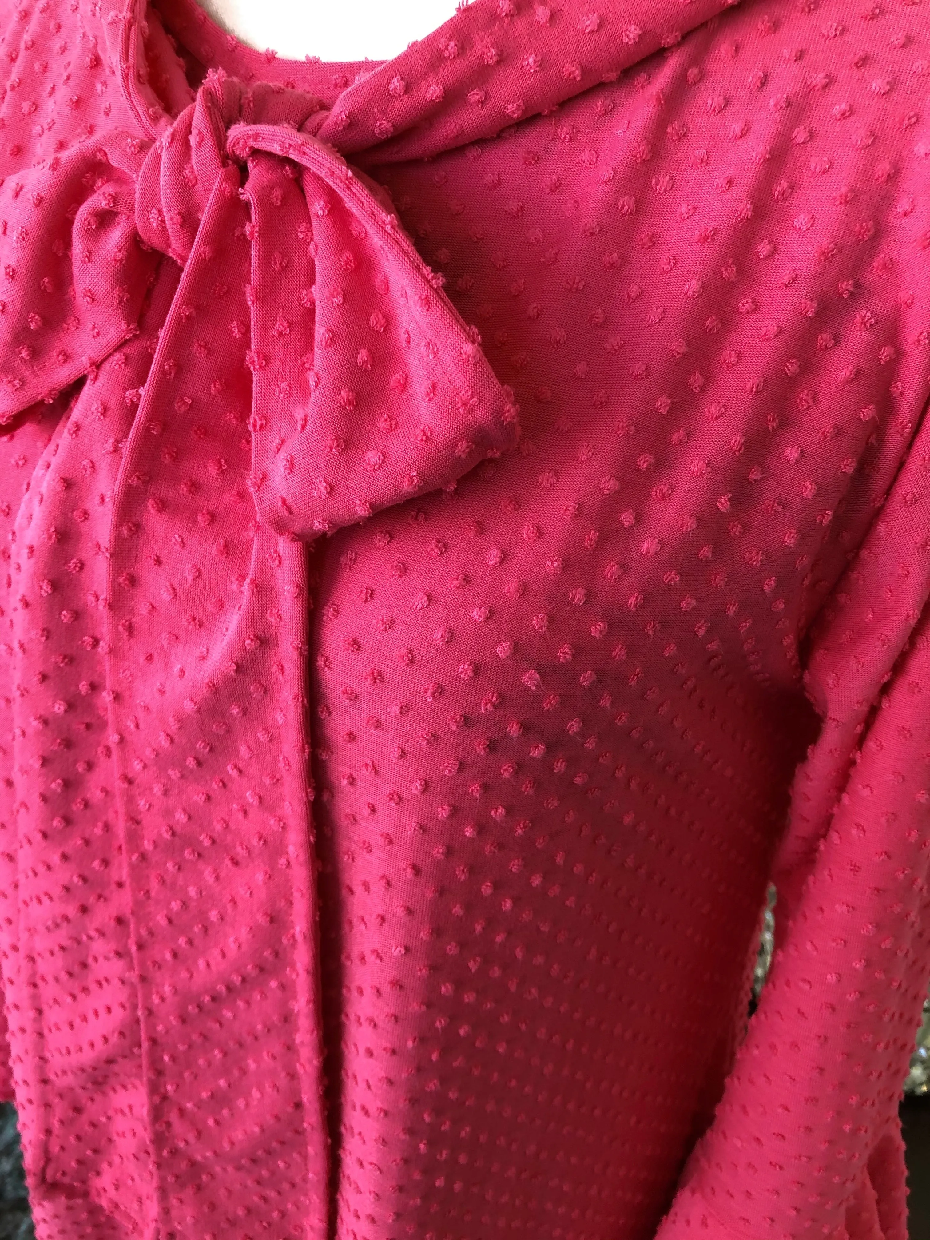 Sadie Bright Pink Dotted Swiss Dress (PL)