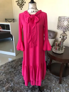 Sadie Bright Pink Dotted Swiss Dress (PL)