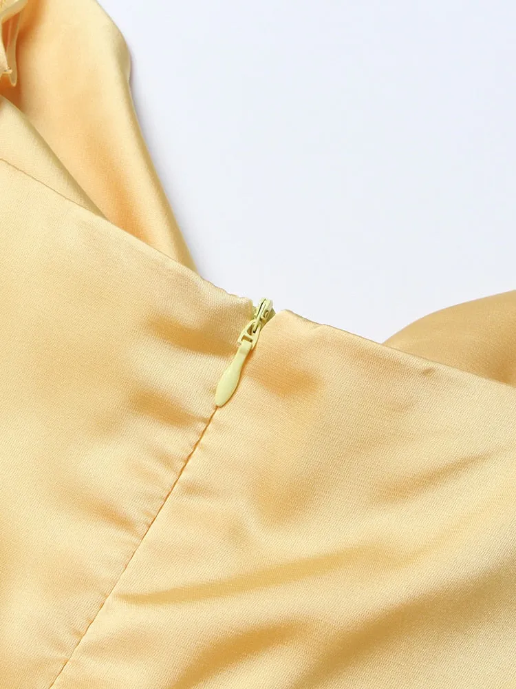 Sexy Sling Dress For Women Square Collar Sleeveless High Waist Split Thigh Solid Minimalist Summer Dresses Females