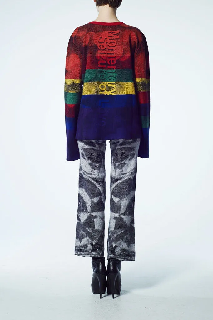 Slade Collection- Rainbow Colour Knitted Sparkle Dots Jacquard Top