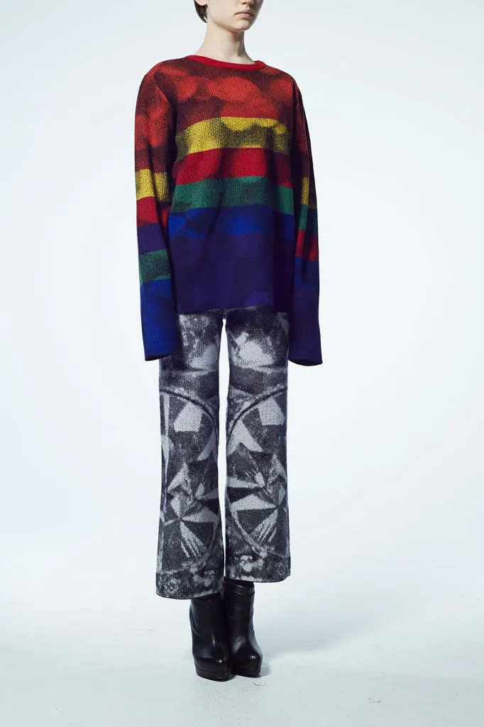 Slade Collection- Rainbow Colour Knitted Sparkle Dots Jacquard Top