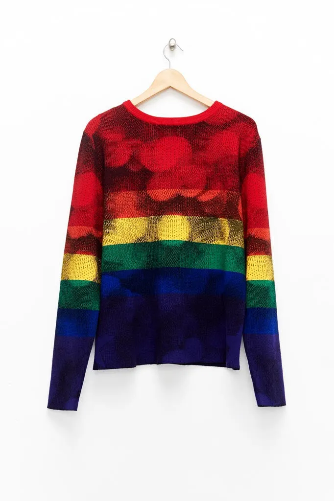 Slade Collection- Rainbow Colour Knitted Sparkle Dots Jacquard Top