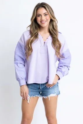 Solid Vneck Knit Novelty Sweatshirt