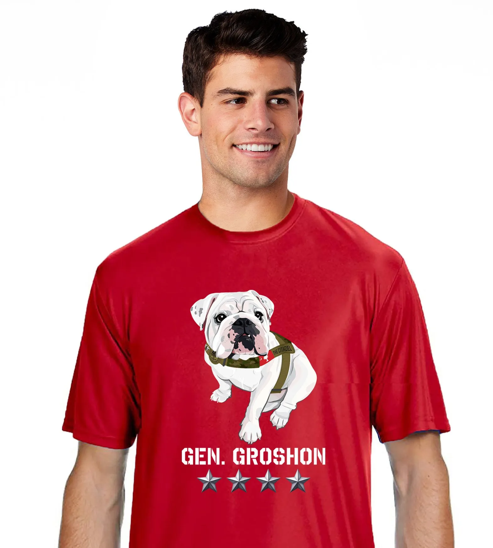 The Citadel Mascot Bulldog, General Groshon, AKA G3 Performance Tee Shirt