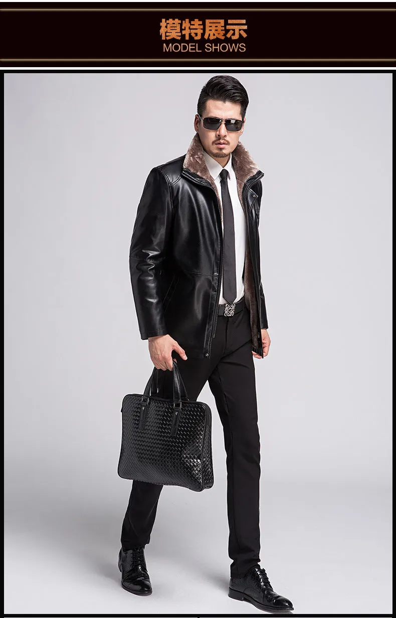 Thickening In Winter To Keep Warm Man Fur Coat