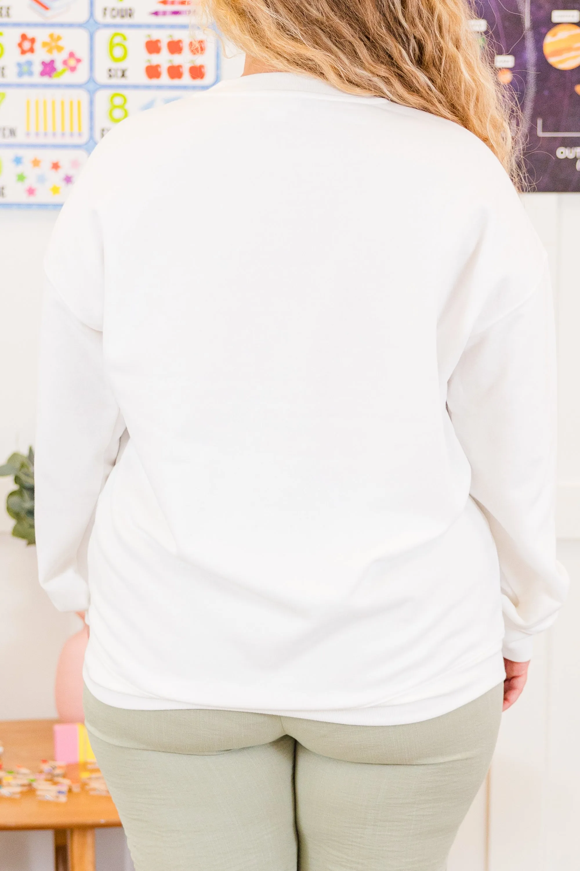 Time To Learn Pullover, White