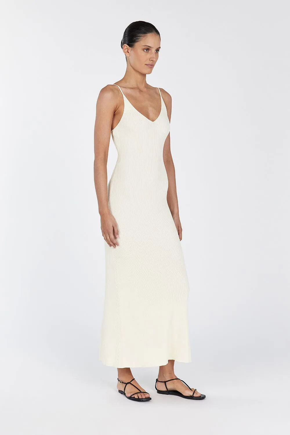 TORI LEMON KNIT MIDI DRESS