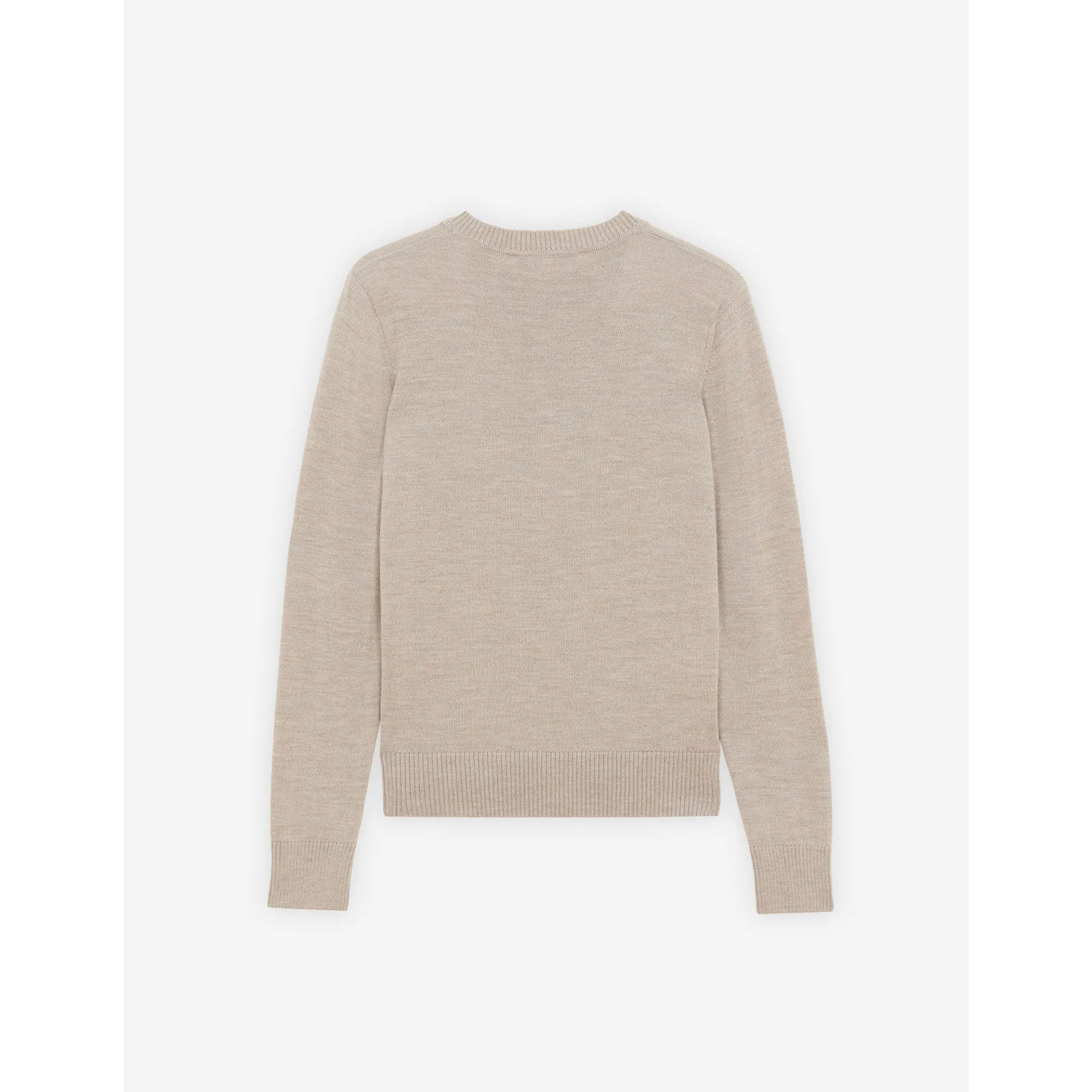 Women Fox Head Patch Adjusted R-Neck Cardigan - Beige Melange